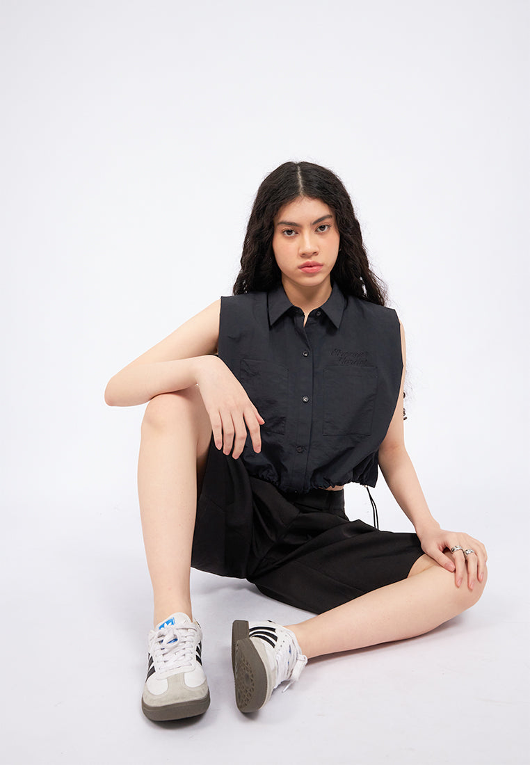 Sleeveless Loose Parachute Shirt