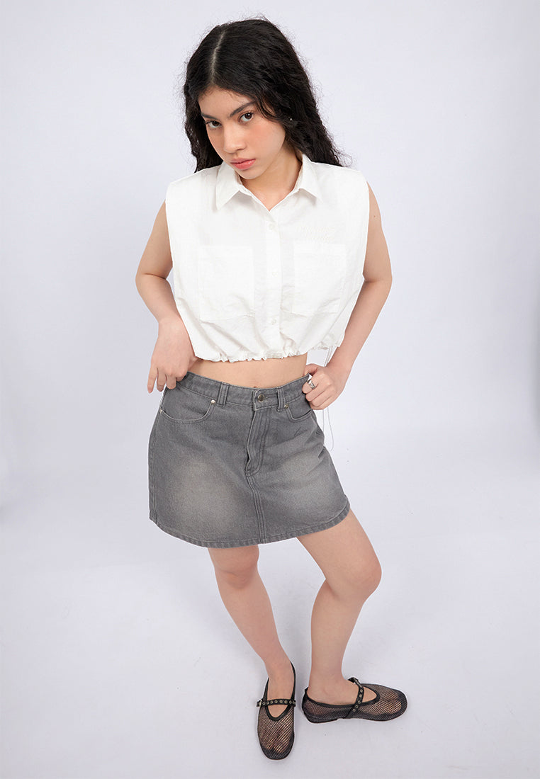 Sleeveless Loose Parachute Shirt