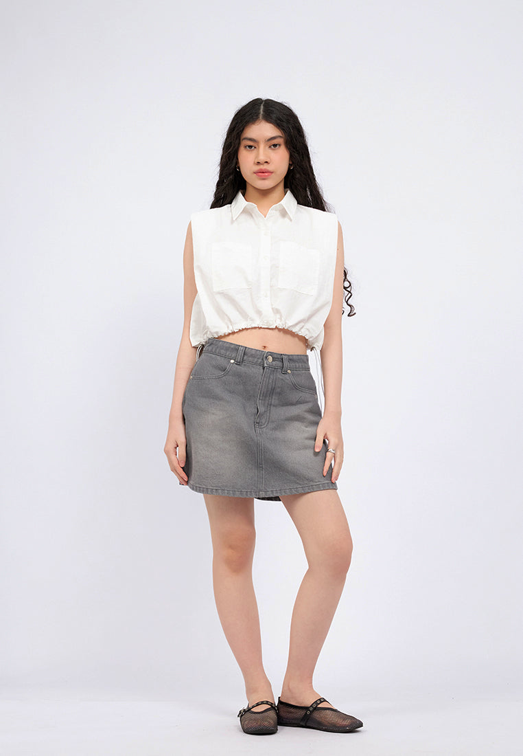 Sleeveless Loose Parachute Shirt