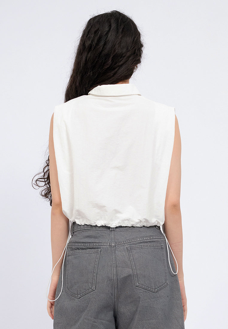 Sleeveless Loose Parachute Shirt