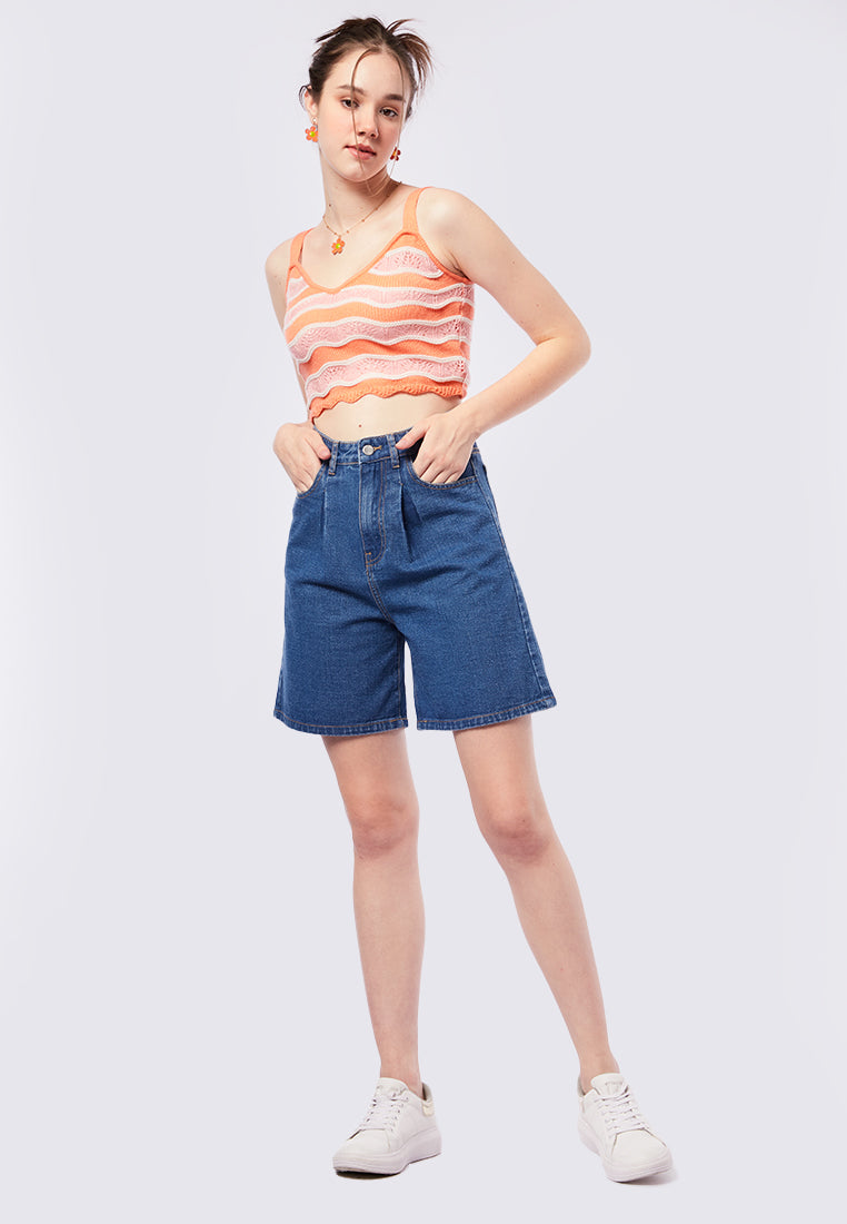 Denim Bermuda Pants