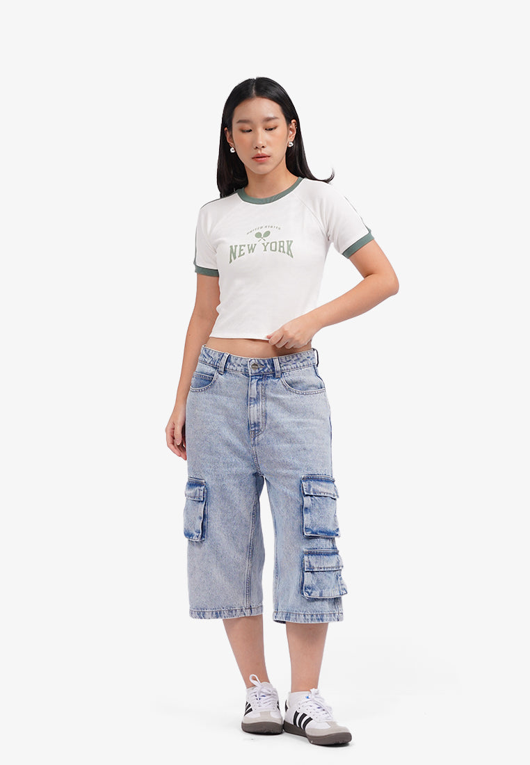 Cargo Denim Short Pants