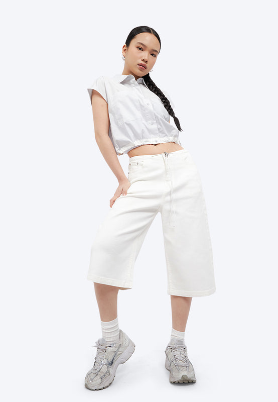 Regular Fit Jorts with Drawstring