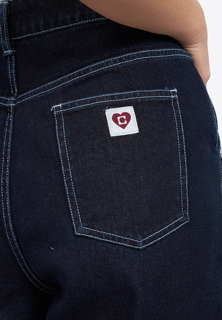 Jorts with Contrast Stitch Details
