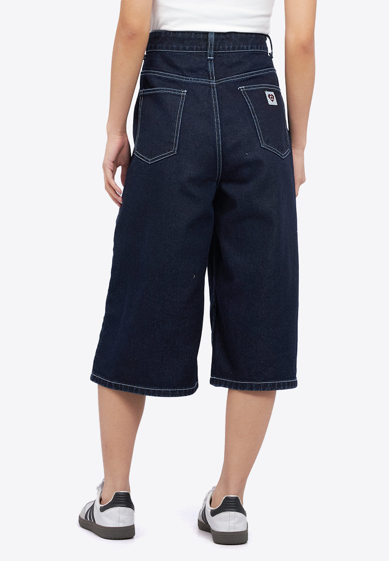 Jorts with Contrast Stitch Details