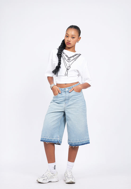 Folded Destroy Hem Jorts
