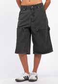 Denim Jorts with Button Details