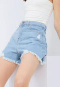Ripped Denim Shorts