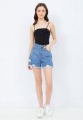 Ripped Denim Shorts