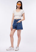 Front Pocket Denim Shorts