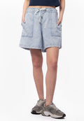 Drawstring Chambray Shorts L.Blue