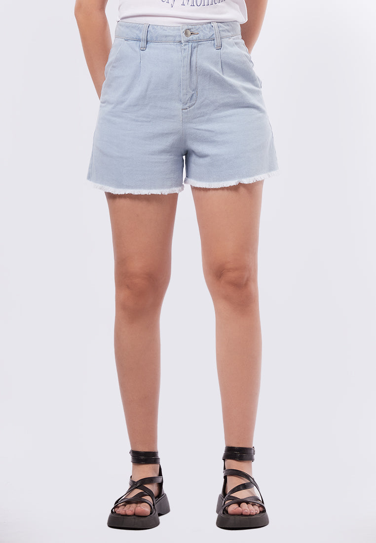 Unfinished Denim Shorts