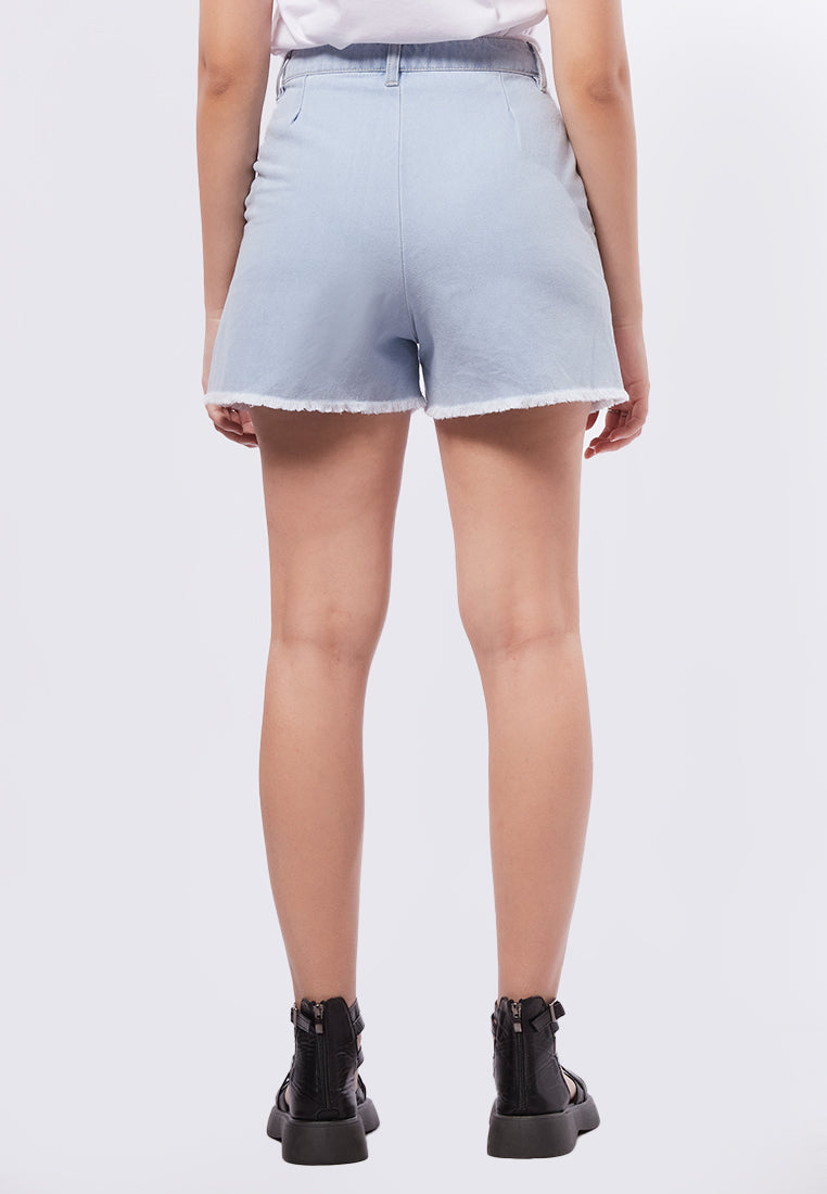 Unfinished Denim Shorts