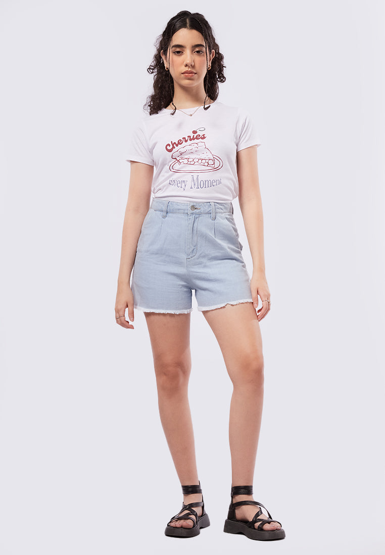Unfinished Denim Shorts