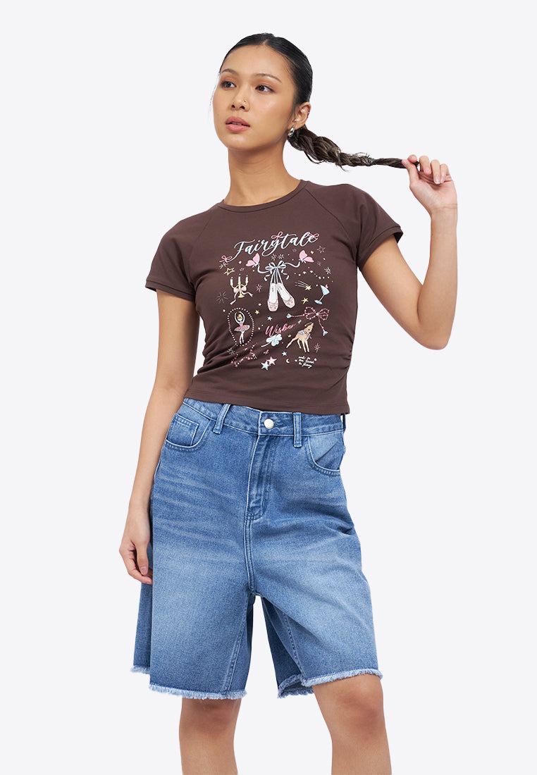 Basic Denim Bermuda Shorts