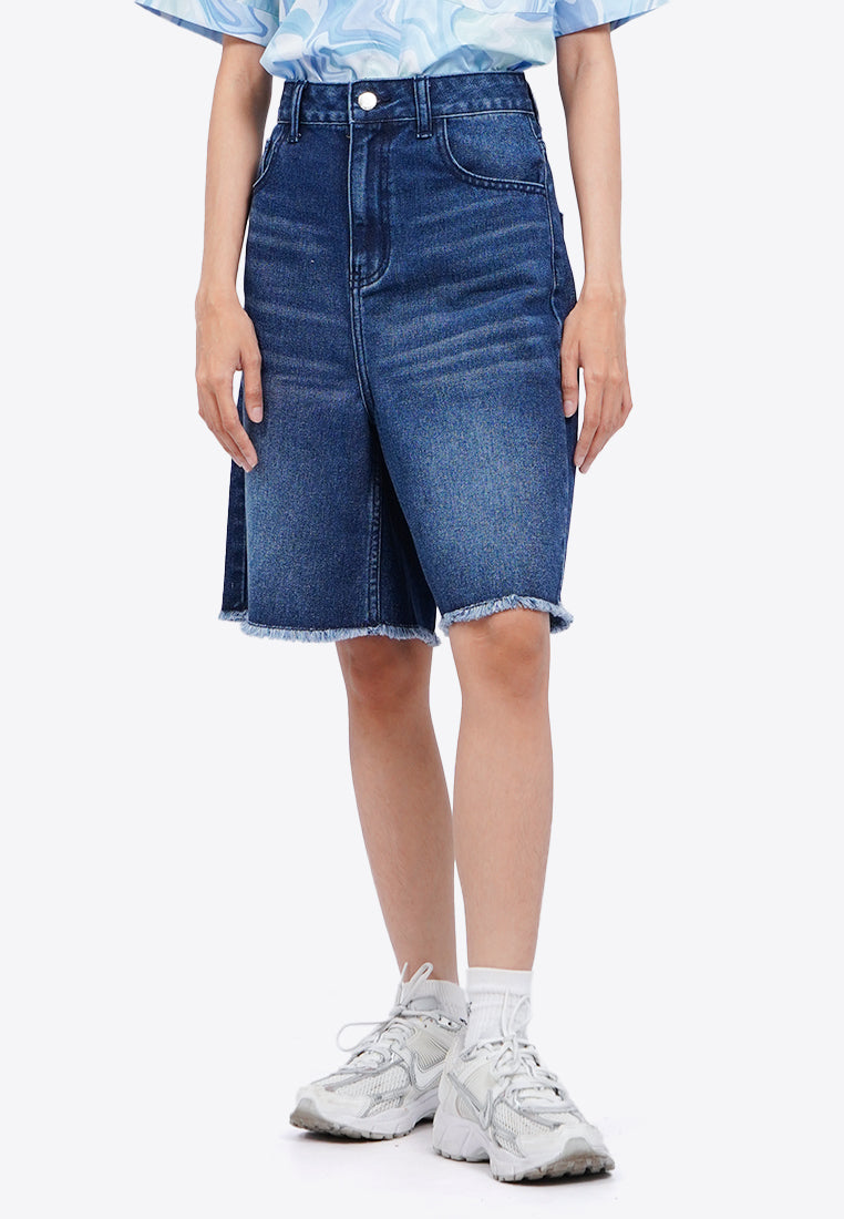 Dark Denim Bermuda Pants