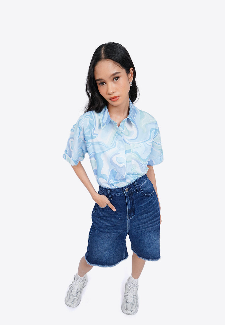 Dark Denim Bermuda Pants