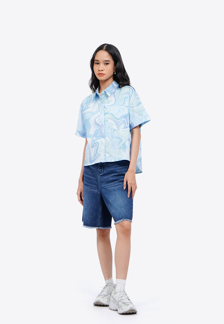 Dark Denim Bermuda Pants