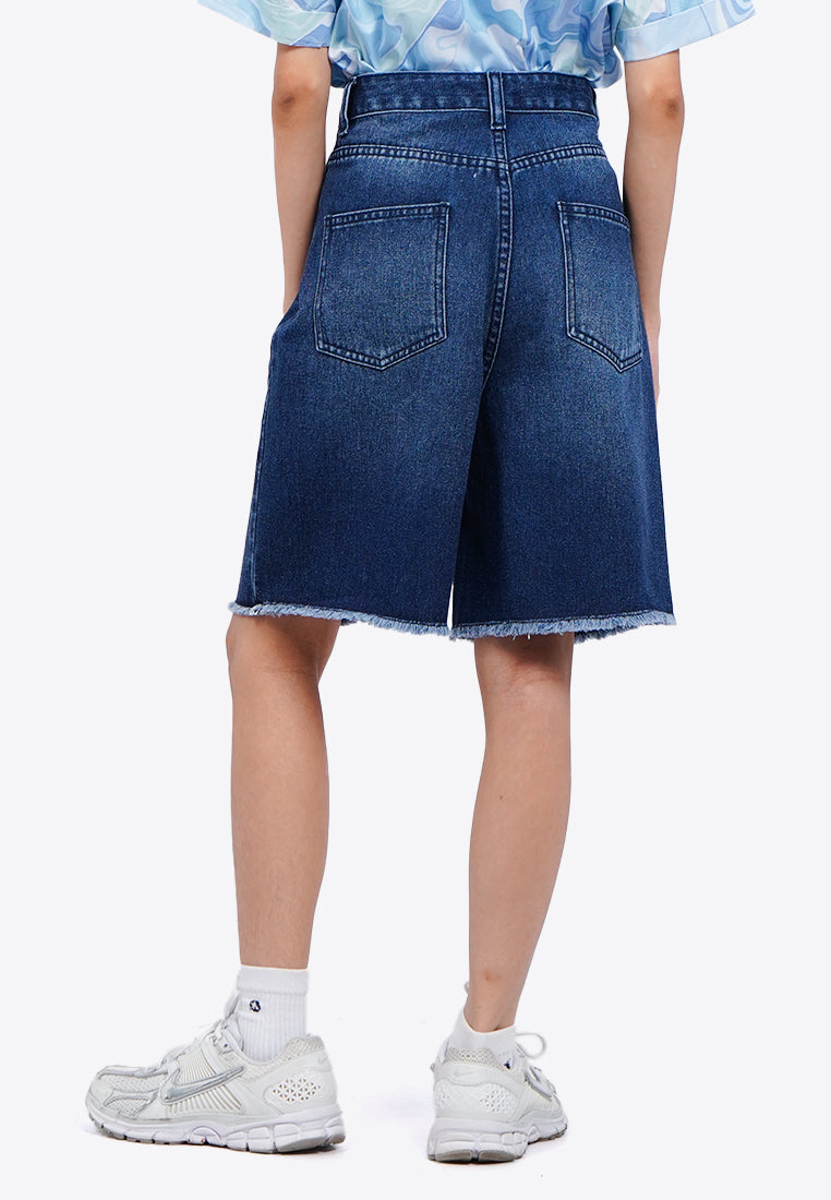 Dark Denim Bermuda Pants