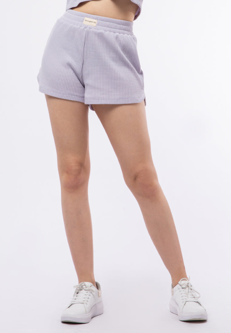 Textured Shorts with Patches