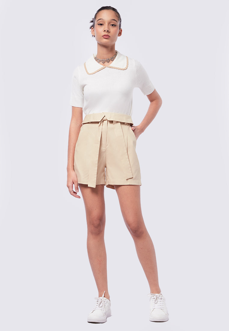 High Waist Belted Short