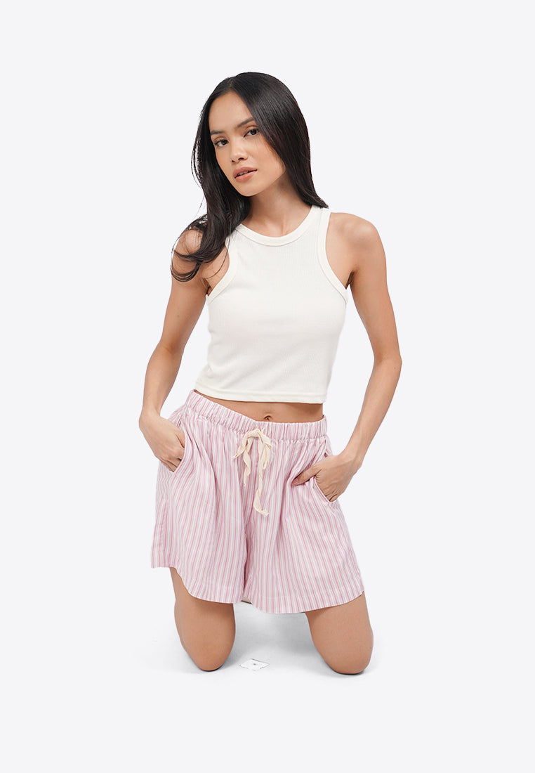 Printed Pajama Shorts Pink