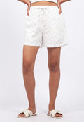 Printed Pajama Shorts with Ribbon Detail