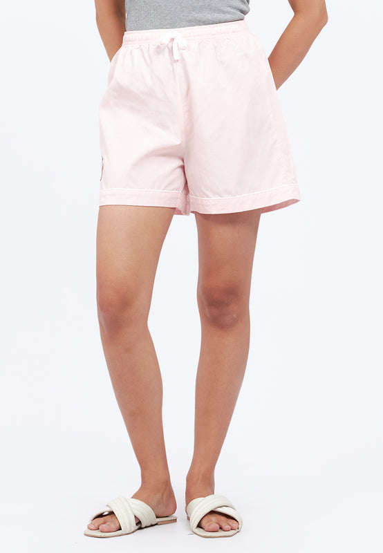 Embroidered Pajama Shorts