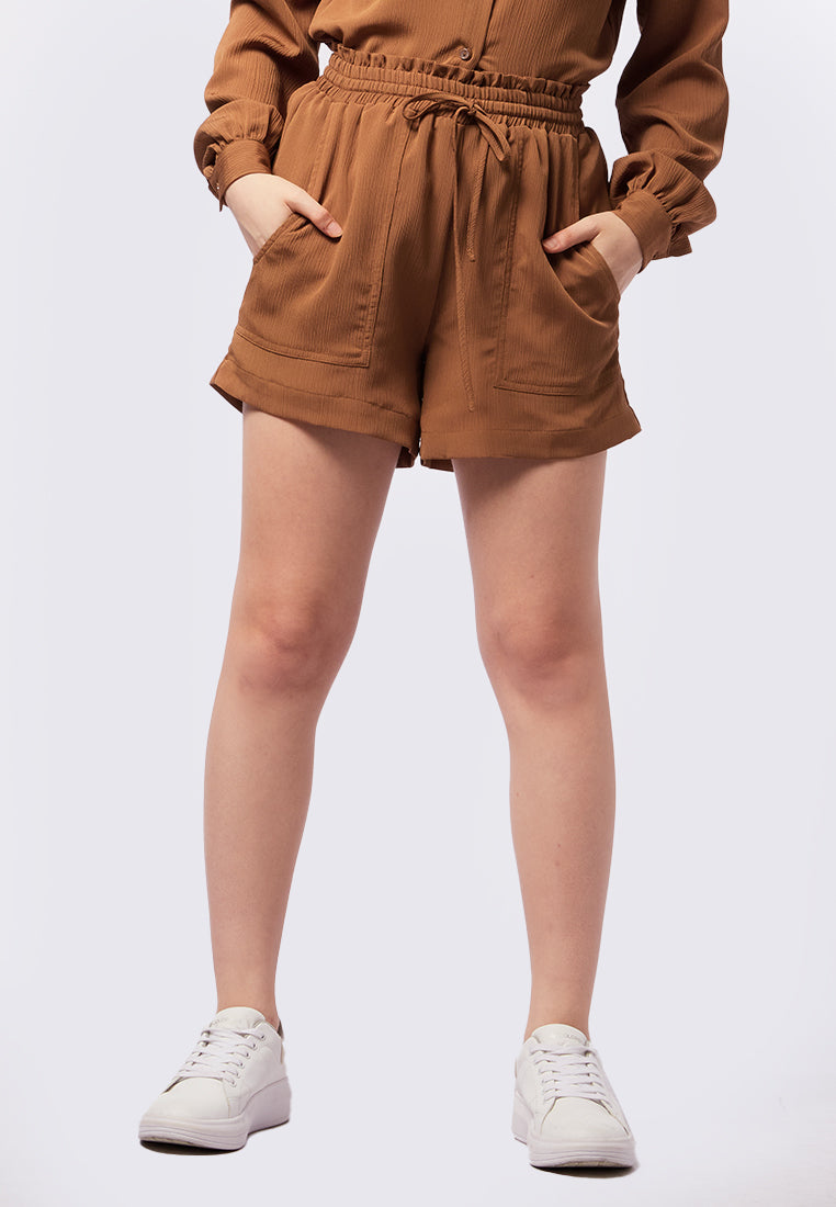 Crinkle Drawstring Shorts