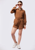 Crinkle Drawstring Shorts