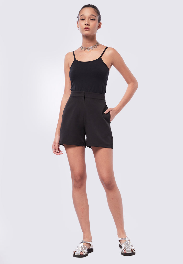 Solid Wide Leg Shorts