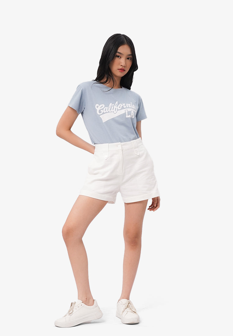 Rolled Up Short Pants Off White