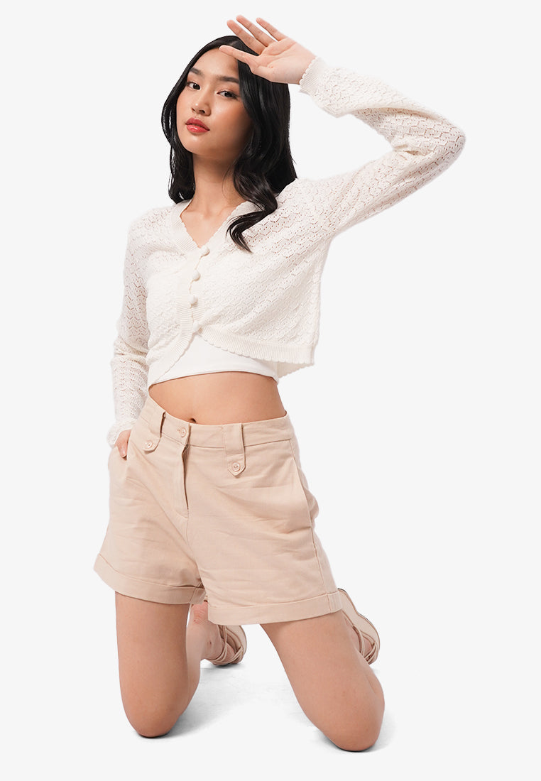 Rolled Up Short Pants L.Brown
