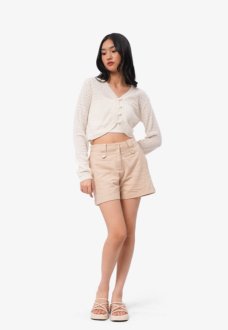 Rolled Up Short Pants L.Brown