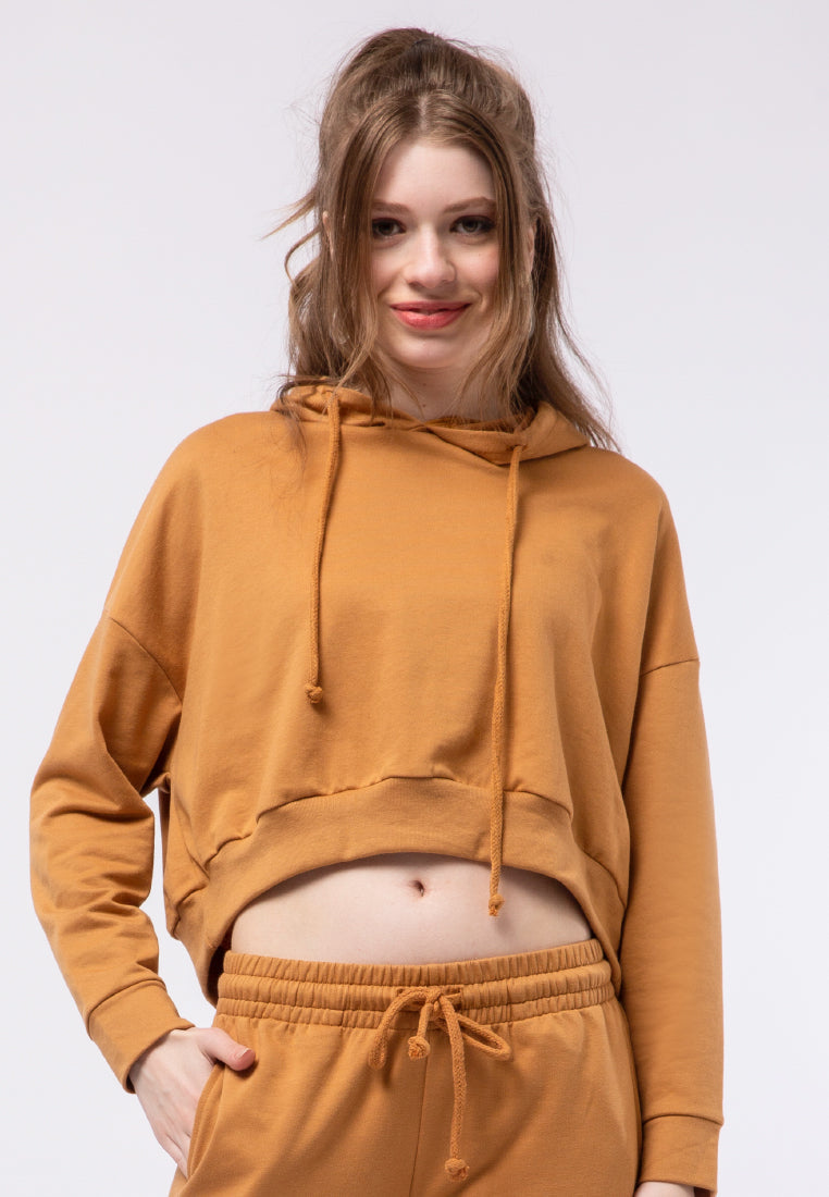 Long Sleeve Crop Hoodie Sweatshirt
