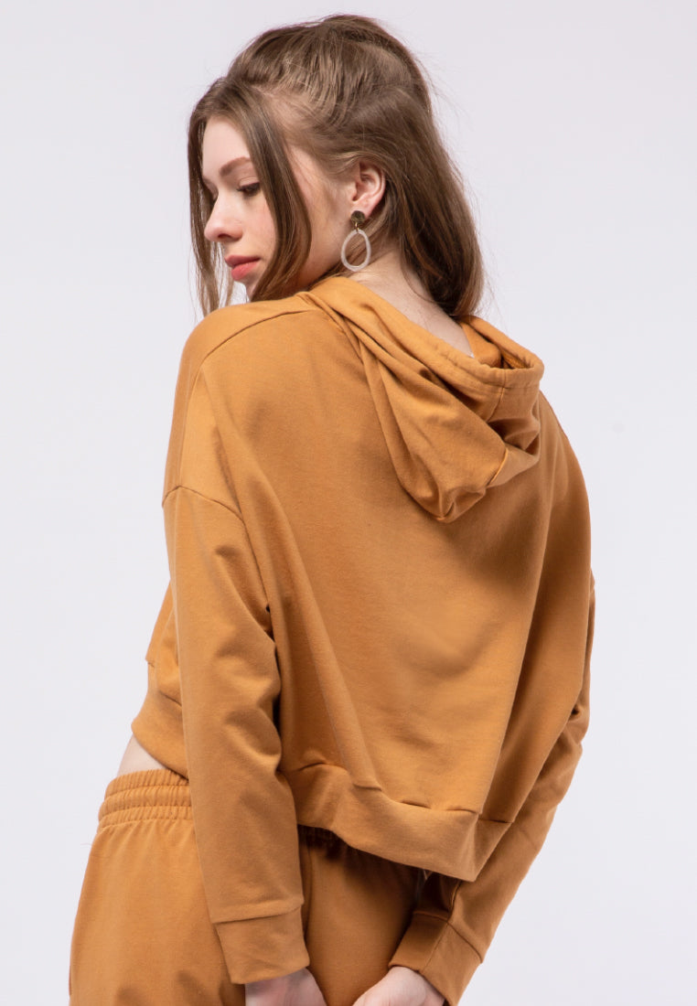 Long Sleeve Crop Hoodie Sweatshirt