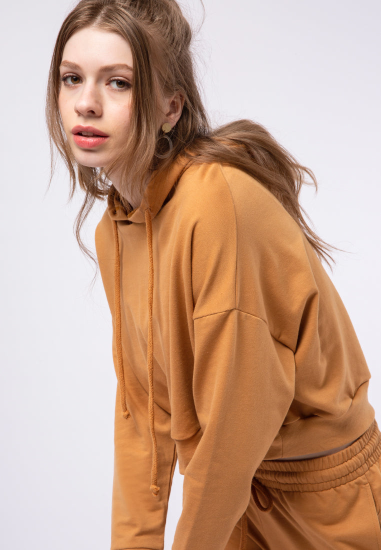 Long Sleeve Crop Hoodie Sweatshirt