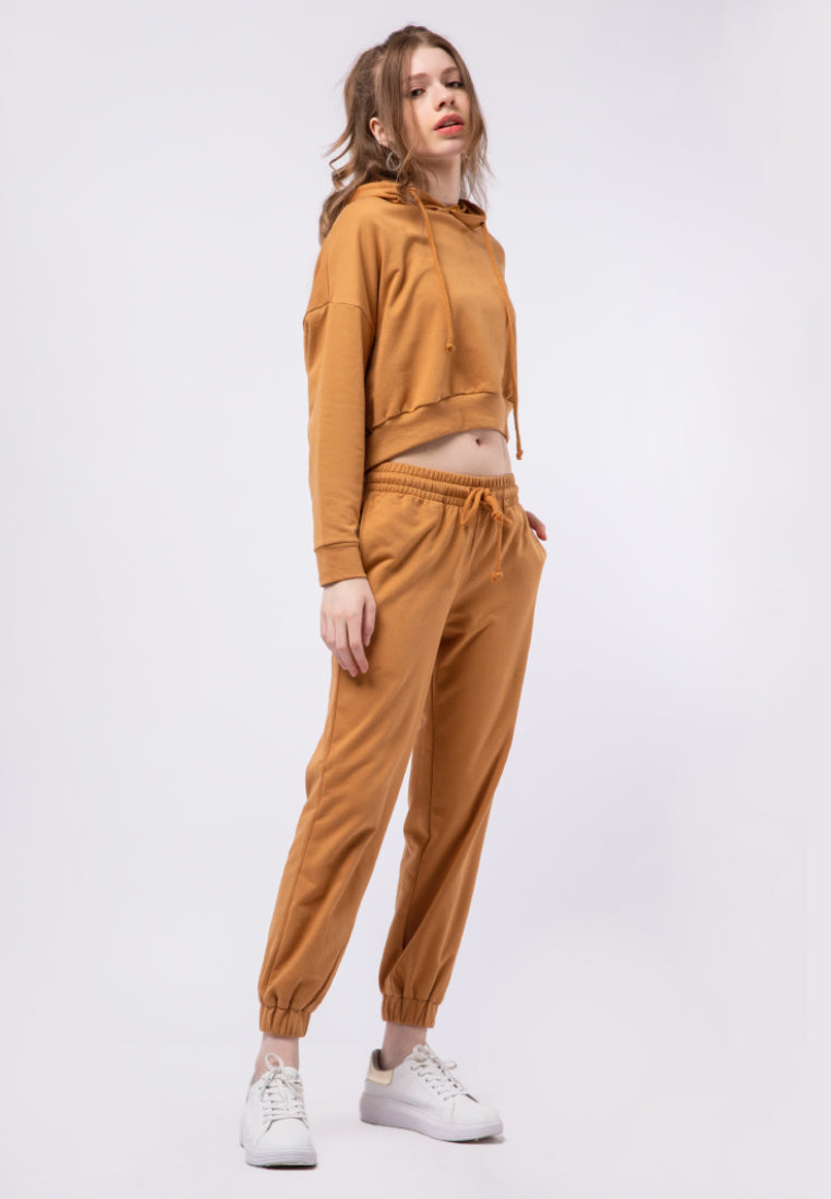 Long Sleeve Crop Hoodie Sweatshirt