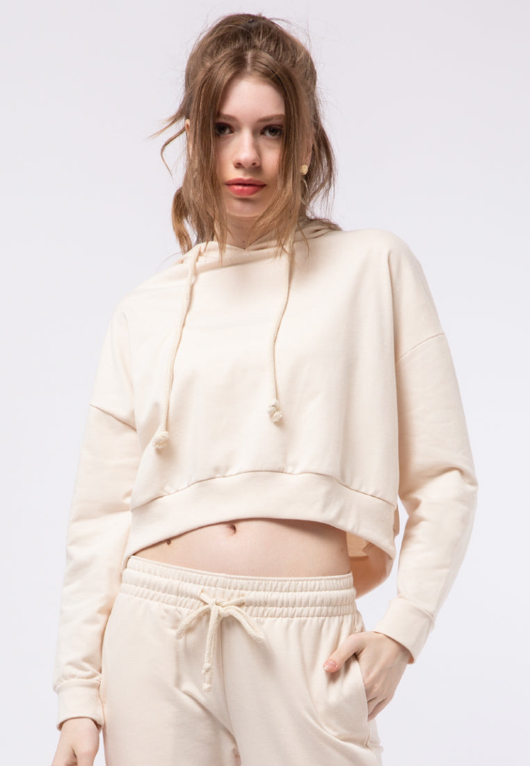 Long Sleeve Crop Hoodie Sweatshirt