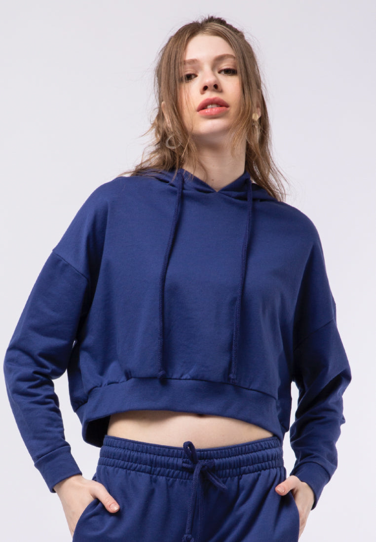 Long Sleeve Crop Hoodie Sweatshirt