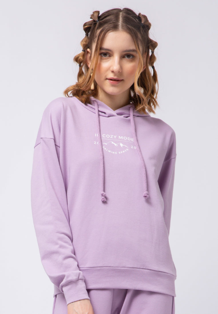 Hoodie Sweatshirt with Print Details