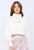 Embroidered High Neck Sweatshirt
