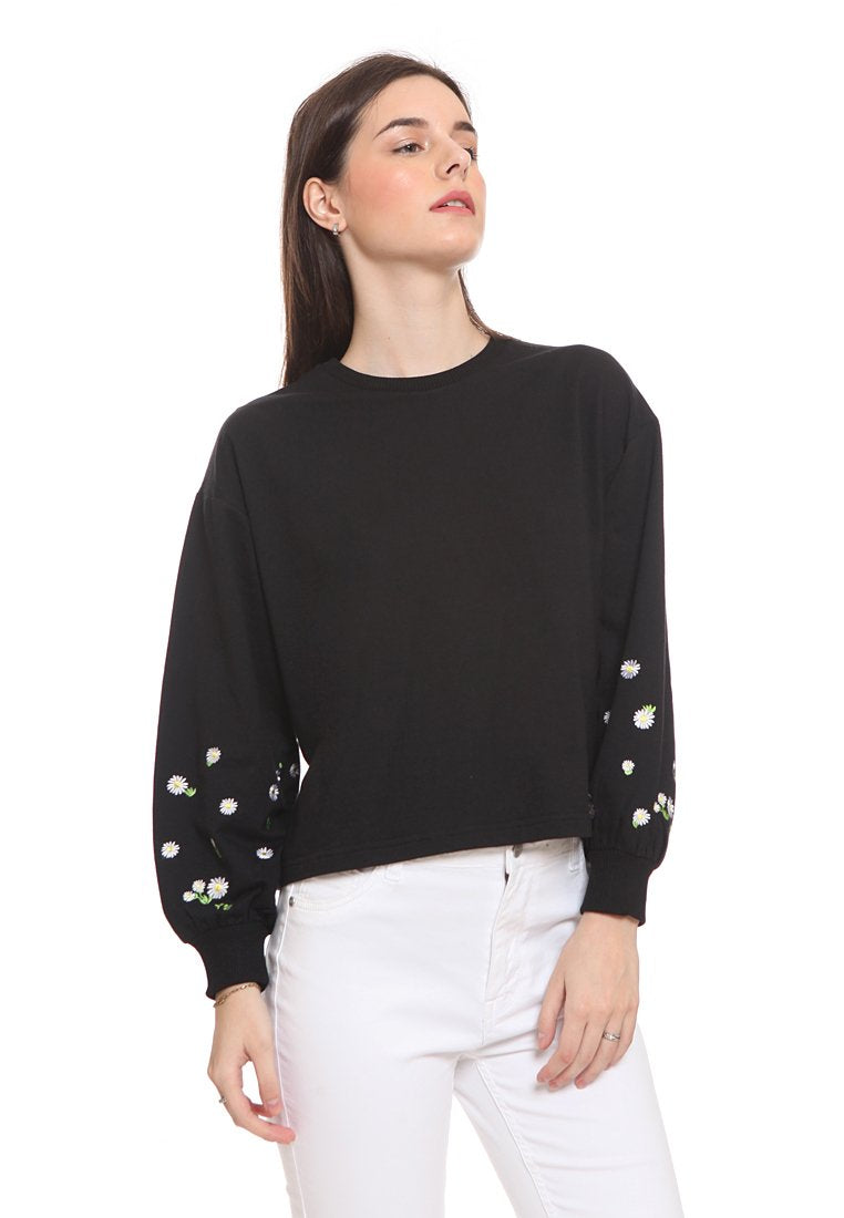 Floral Embroidered Sweatshirt