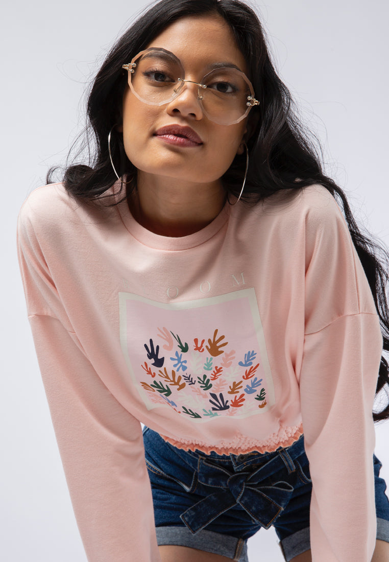 Smocked Long Sleeve Sweatshirt