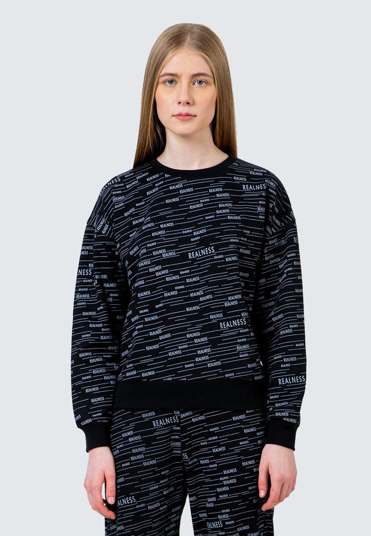 All-over Slogan Print Sweatshirt
