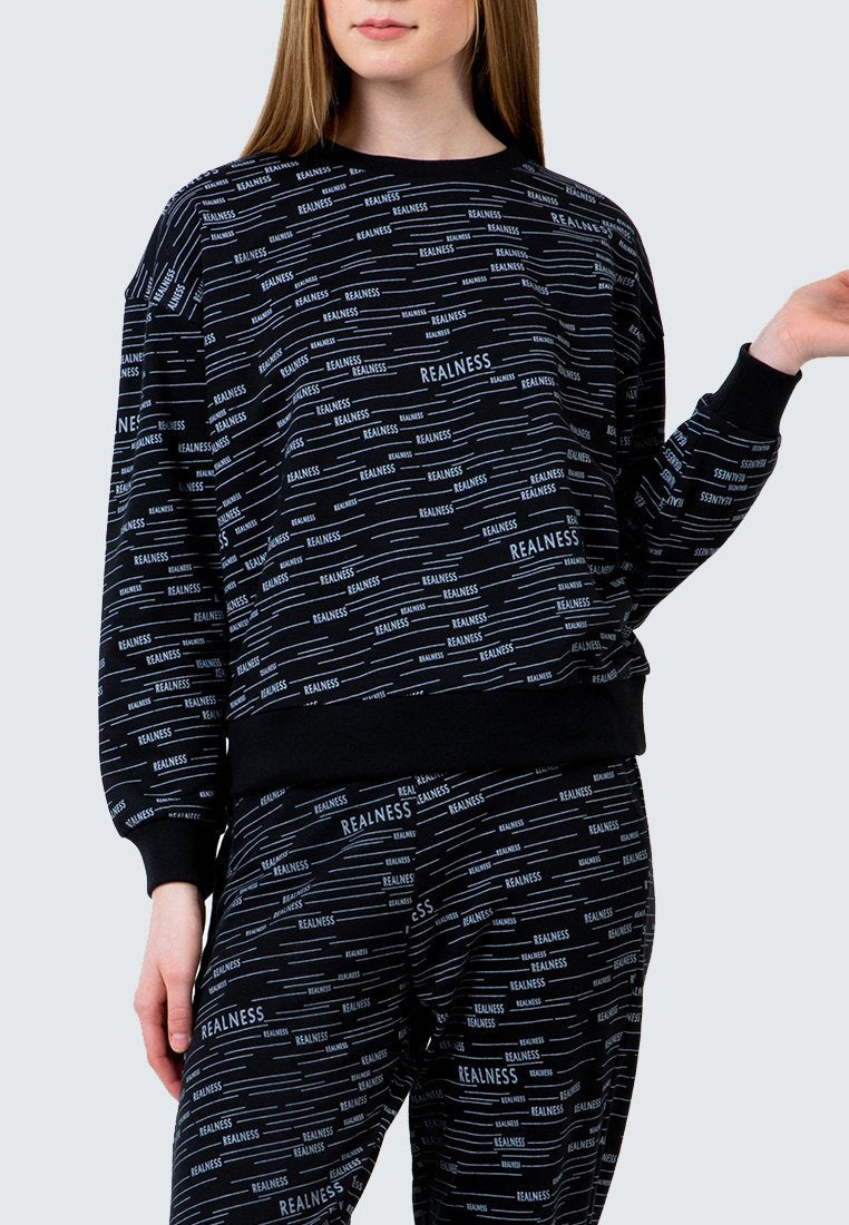 All-over Slogan Print Sweatshirt