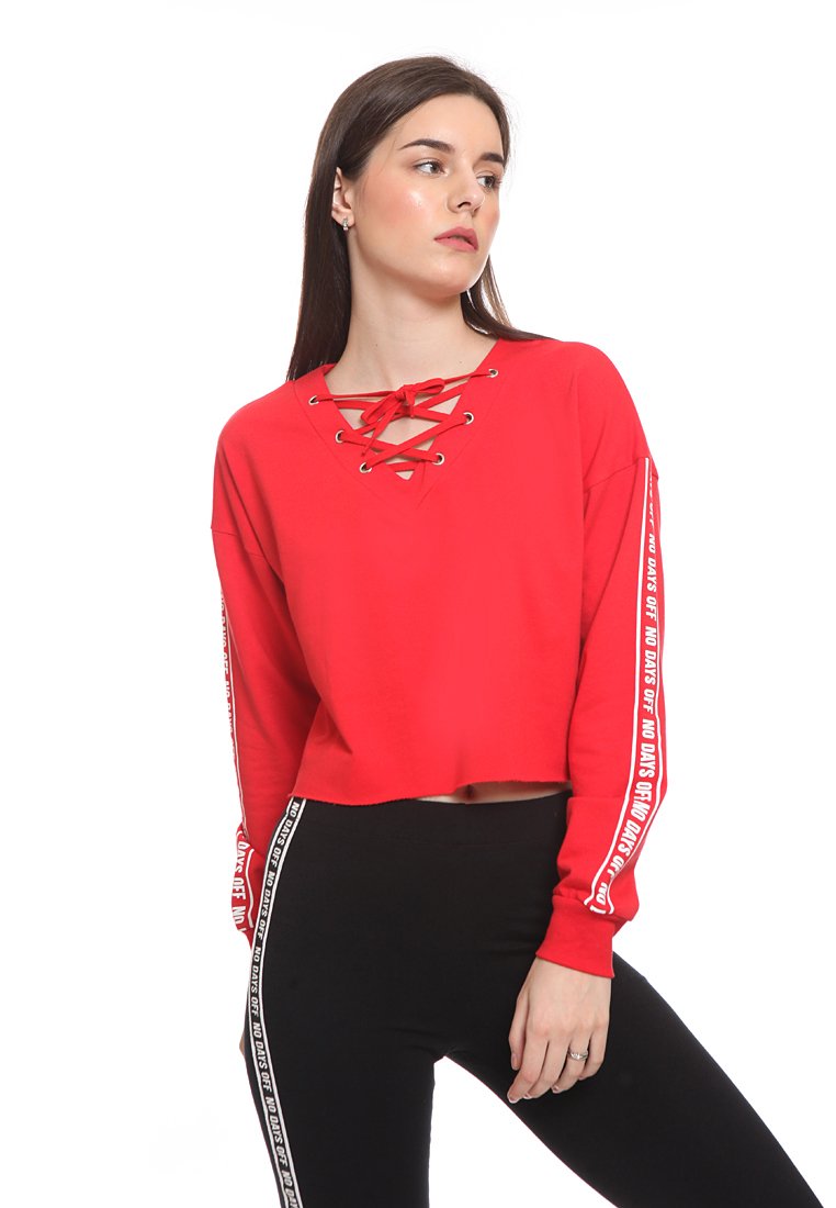 Lace Crop Sweatshirt