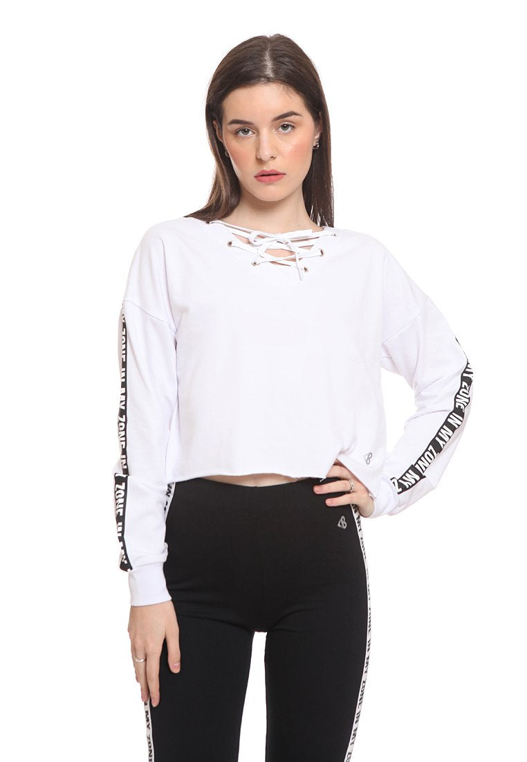 Lace Crop Sweatshirt