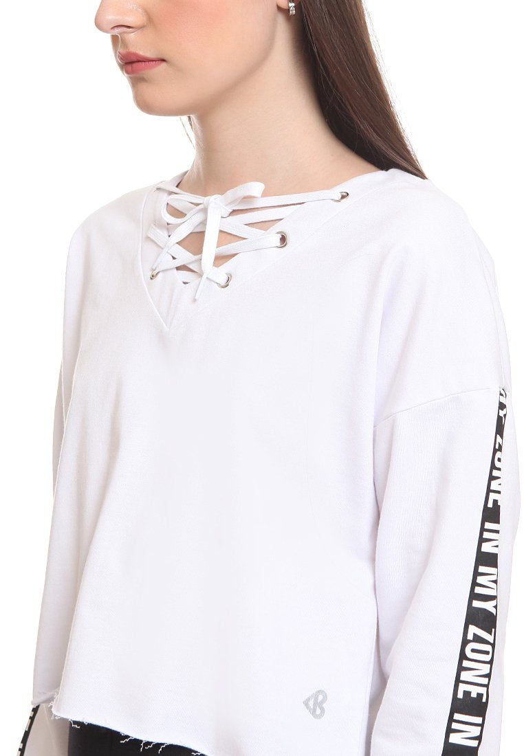 Lace Crop Sweatshirt