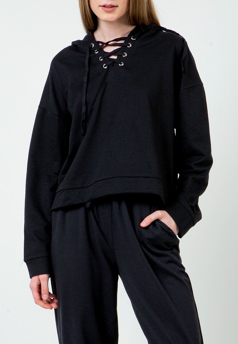Black Hoodie with lacing